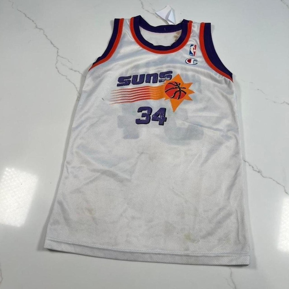 Champion Phoenix Suns Jersey Mens Charles Barkley 34 White Vintage 90s NBA